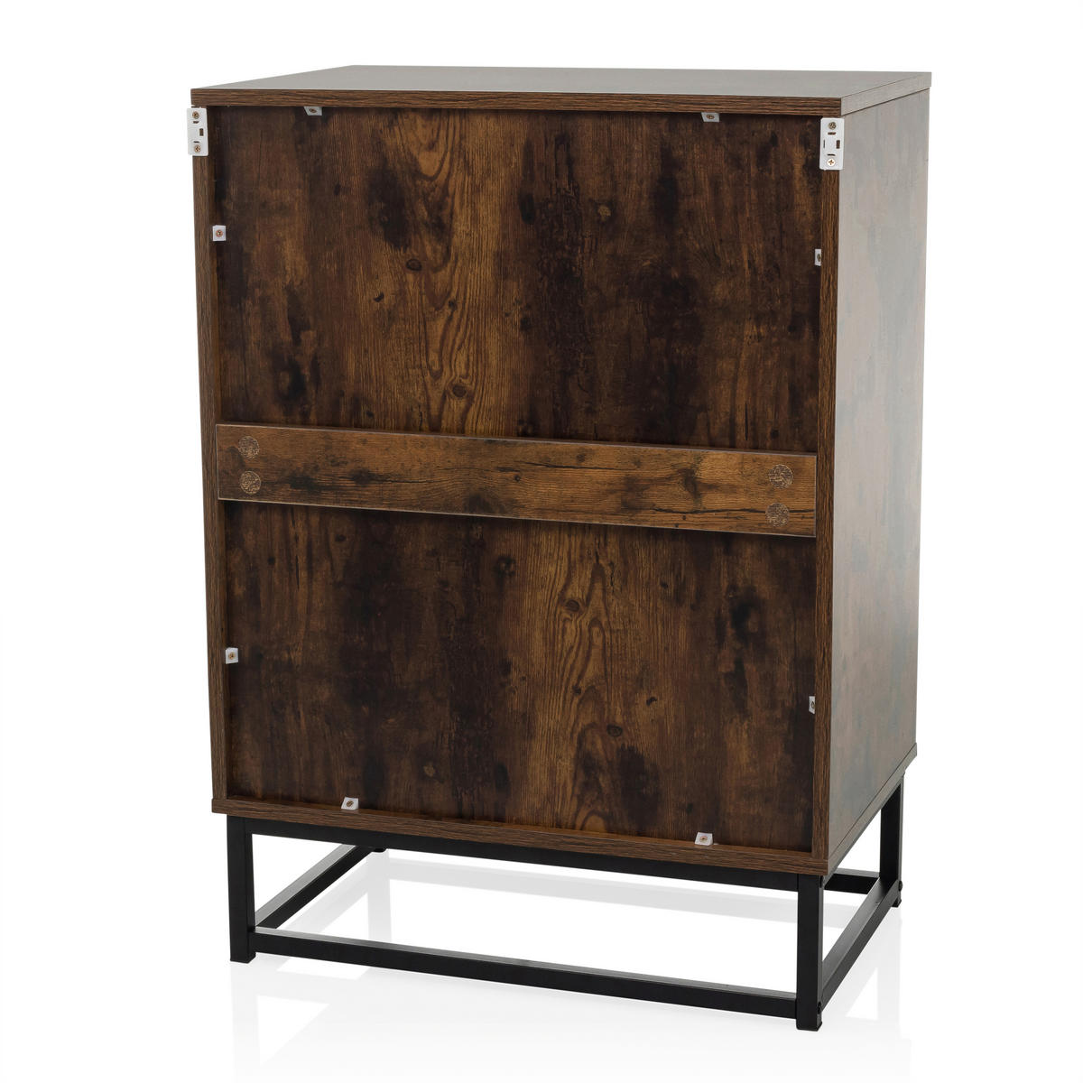 KOMMODE  in 60/83,5/38,5 cm  - Schwarz/Braun, MODERN, Holzwerkstoff/Metall (60/83,5/38,5cm) - MID.YOU