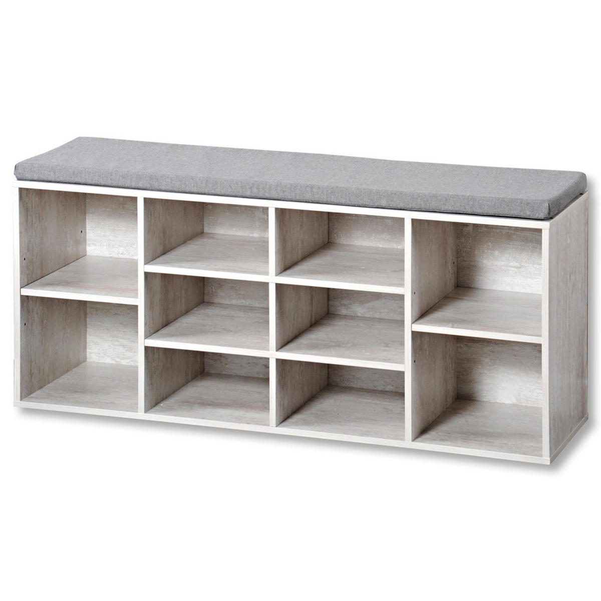 SCHUHSCHRANK Grauweiß  - Grauweiß, MODERN, Holzwerkstoff (103,5/48/29,5cm) - Kesper