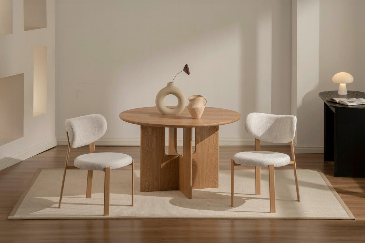 ESSTISCH 120/120/75 cm Echtholz, Nachbildung  Holz, Holzwerkstoff rund Eichefarben  - Eichefarben, Modern, Holz/Holzwerkstoff (120/120/75cm) - Livetastic