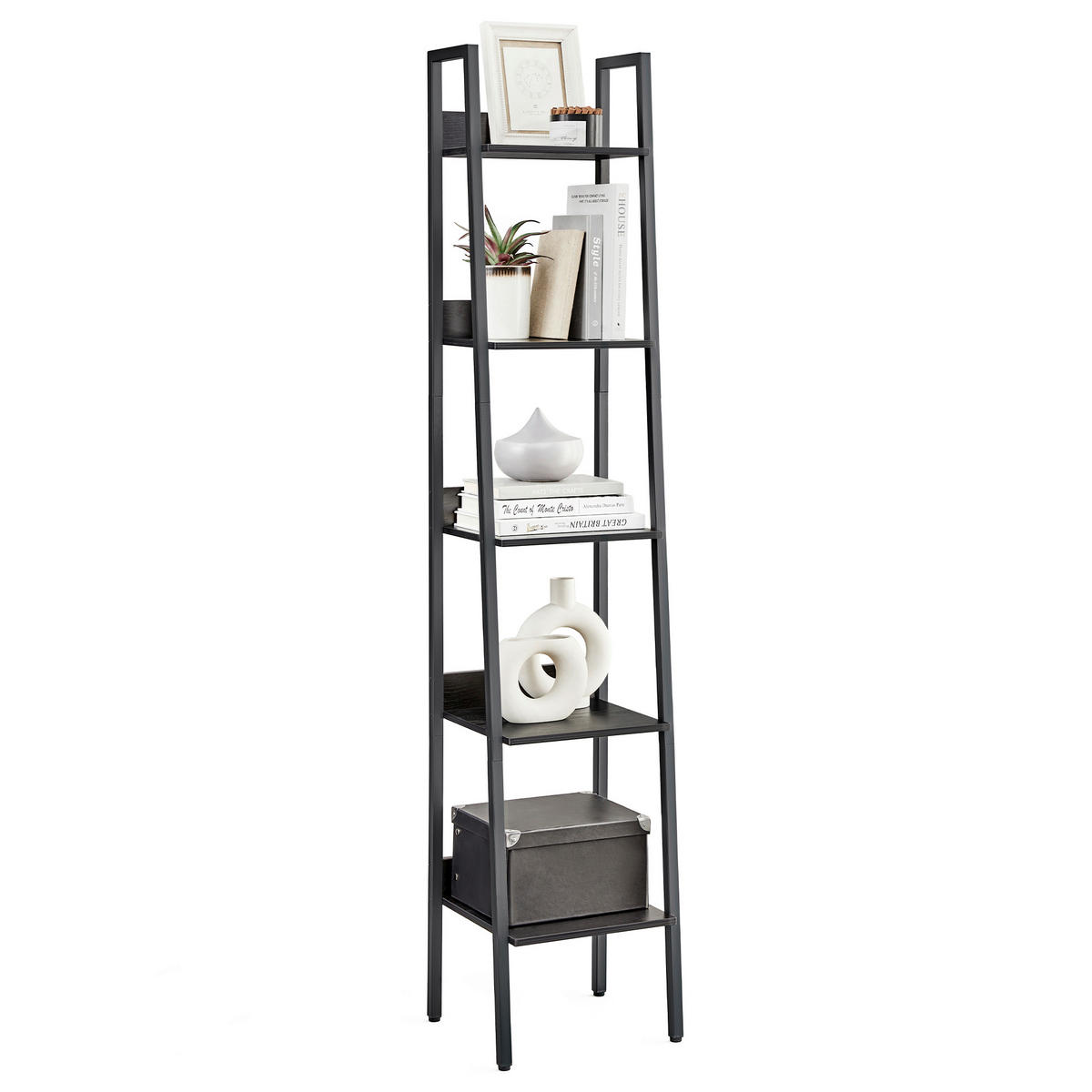 BÜCHERWAND Schwarz  - Schwarz, Basics, Holzwerkstoff/Metall (33,8/170/30cm) - Boxxx