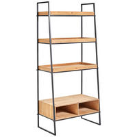 REGAL 64,5/140/35,5 cm naravne barve, črna  - črna/naravne barve, Trend, kovina/leseni material (64,5/140/35,5cm) - Livetastic