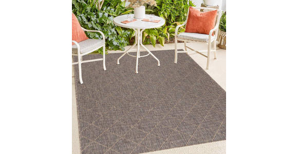 In- und Outdoorteppich 80/150 cm Zagora Braun, Schwarz - Schwarz/Braun, Basics, Textil (80/150cm) - Novel