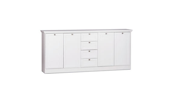 SIDEBOARD  200/90/40 cm 4 Schublade(n)  - Silberfarben/Weiß, LIFESTYLE, Holzwerkstoff/Metall (200/90/40cm) - Carryhome