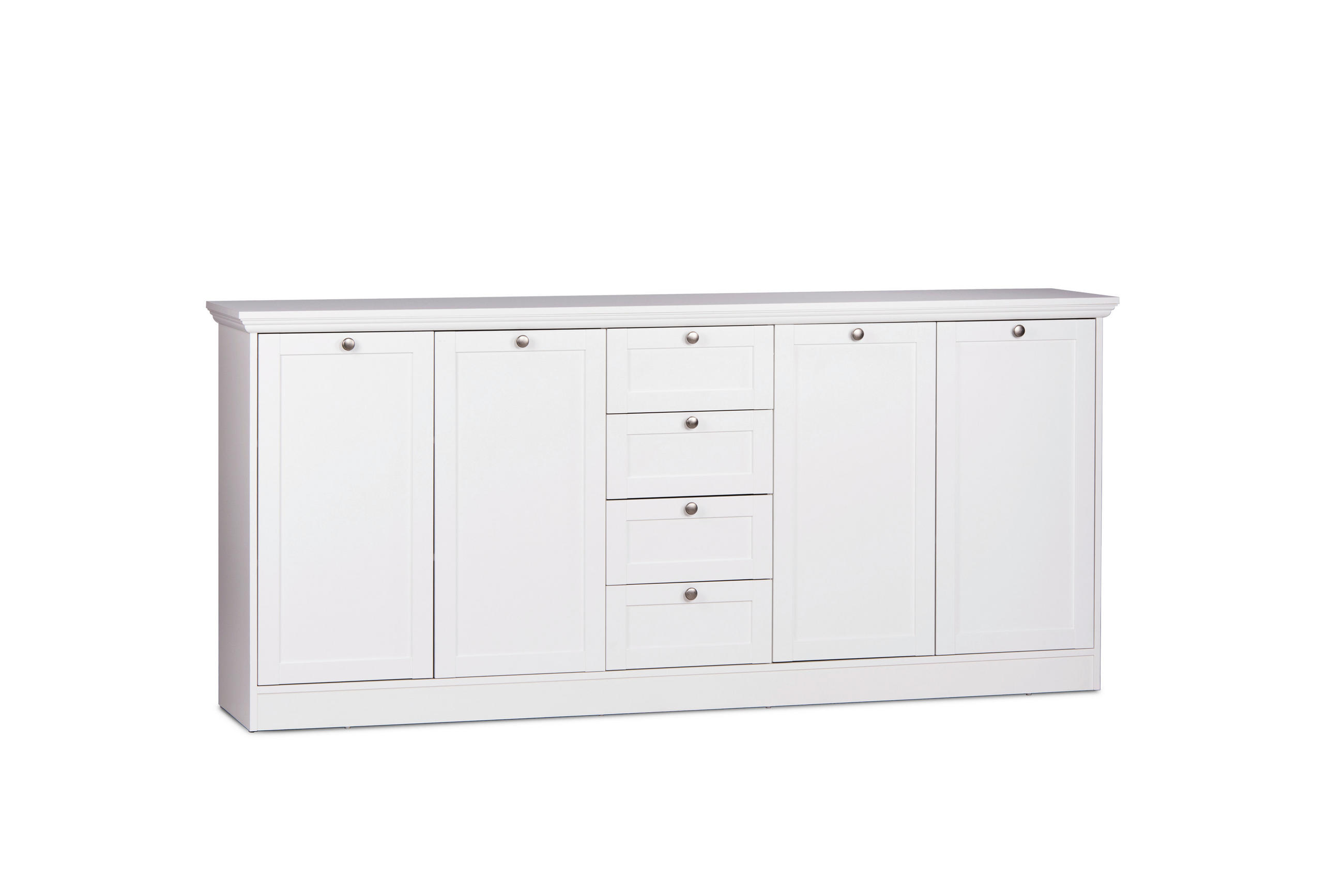 SIDEBOARD  in 200/90/40 cm  - Silberfarben/Weiß, LIFESTYLE, Holzwerkstoff/Metall (200/90/40cm) - Carryhome