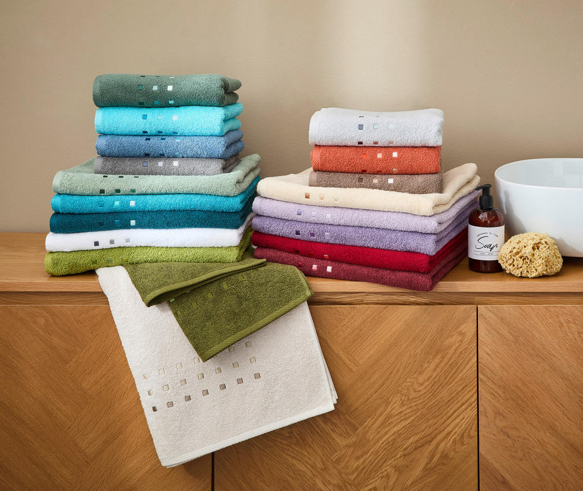 HANDTUCH Quattro Beige  - Beige, Basics, Textil (50/100cm) - Esposa