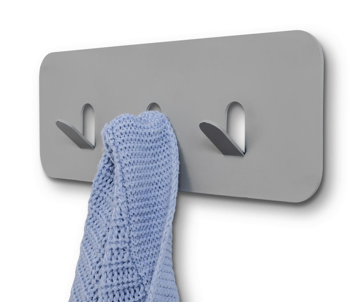 HAKENLEISTE  in Grau  - Grau, Design, Metall (30/10/3cm) - Xora