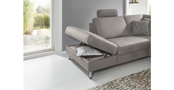 ECKSOFA in Mikrofaser Alufarben 242/275 cm - Alufarben, Design, Textil/Metall (242/275cm) - Dieter Knoll