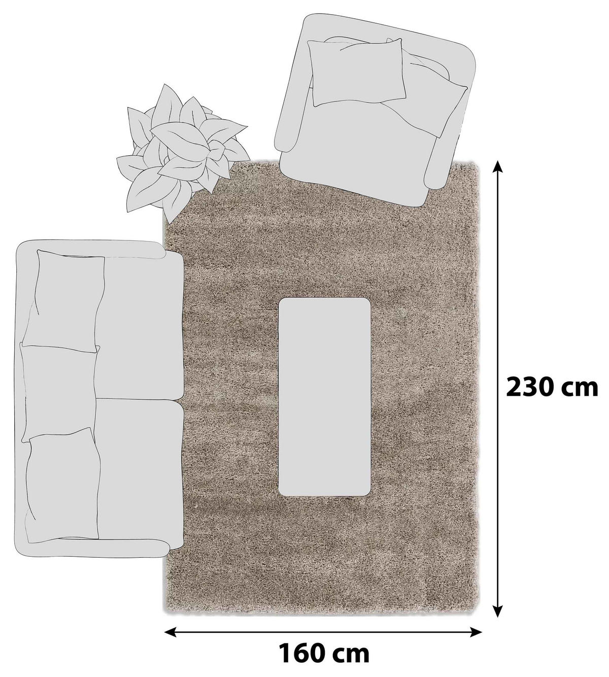 HOCHFLORTEPPICH 160/230 cm Savage Beige  - Beige, Basics, Textil (160/230cm) - Schöner Wohnen