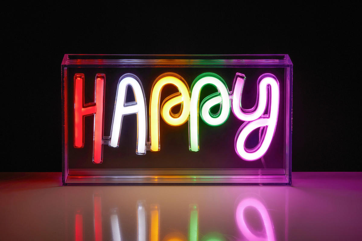 LED-DEKOLEUCHTE Happy 23/4/12,7 cm  - Transparent/Weiß, LIFESTYLE, Kunststoff (23/4/12,7cm) - Novel