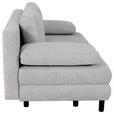 SCHLAFSOFA Lia in Webstoff Hellgrau  - Hellgrau/Schwarz, Design, Textil/Metall (197/84/92,5cm) - Hom`in