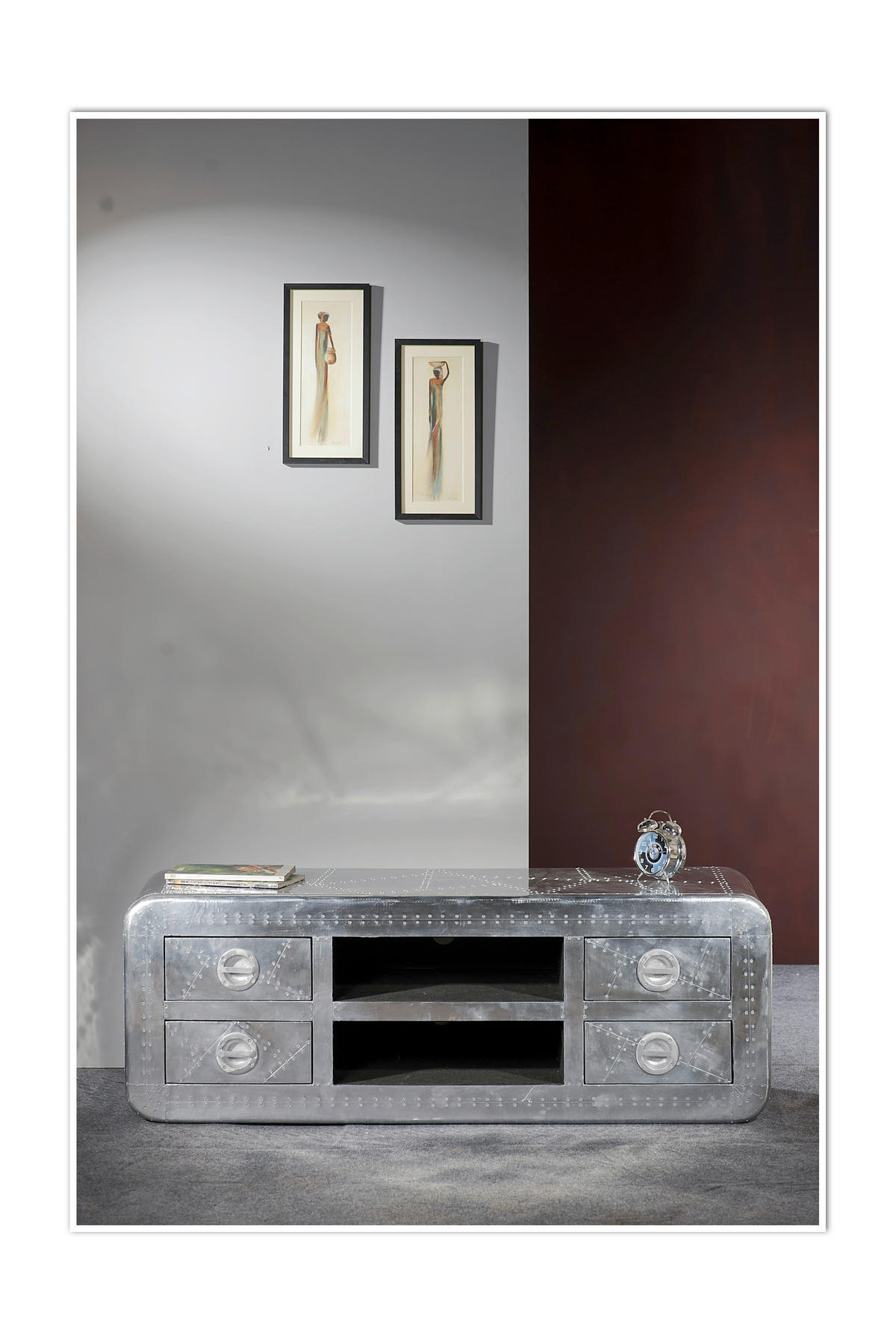 LOWBOARD  140/50/45 cm 4 Schublade(n)  - Silberfarben, Design, Holz/Holzwerkstoff (140/50/45cm) - MID.YOU