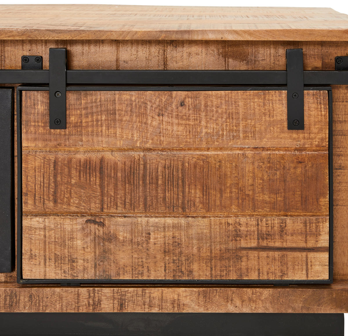 COUCHTISCH in Holz, Metall  - Schwarz/Braun, Natur, Holz/Metall (100/45/66cm) - Livetastic