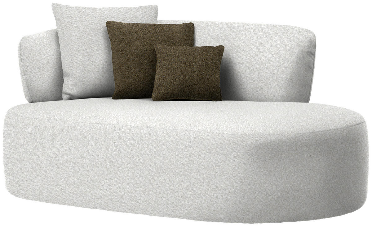 RÉCAMIERE  in Bouclé Sandfarben, Olivgrün  - Sandfarben/Schwarz, MODERN, Kunststoff/Textil (166/86/105cm) - Hom`in