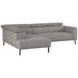 ECKSOFA in Webstoff Taupe  205/280 cm  - Taupe/Schwarz, Design, Textil/Metall (205/280cm) - Xora