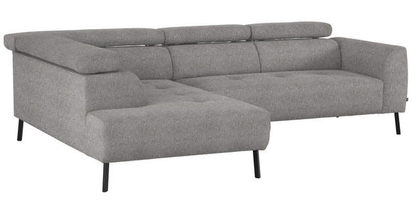 ECKSOFA in Webstoff Taupe 205/280 cm - Taupe/Schwarz, Design, Textil/Metall (205/280cm) - Xora