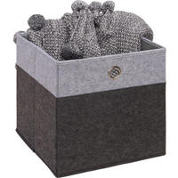 ÖSSZEHAJTHATÓ DOBOZ   - világosszürke/antracit, Design, karton/textil (32/32/32cm) - Carryhome