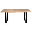 ESSTISCH 180/90/76 cm Echtholz  Holz, Metall Schwarz, Akaziefarben  - Schwarz/Akaziefarben, Design, Holz/Metall (180/90/76cm) - Carryhome