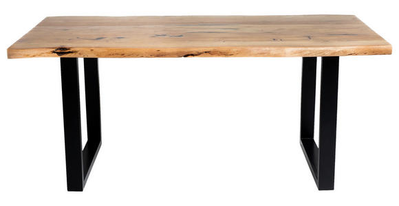 ESSTISCH 180/90/76 cm Echtholz  Holz, Metall Schwarz, Akaziefarben  - Schwarz/Akaziefarben, Design, Holz/Metall (180/90/76cm) - Carryhome