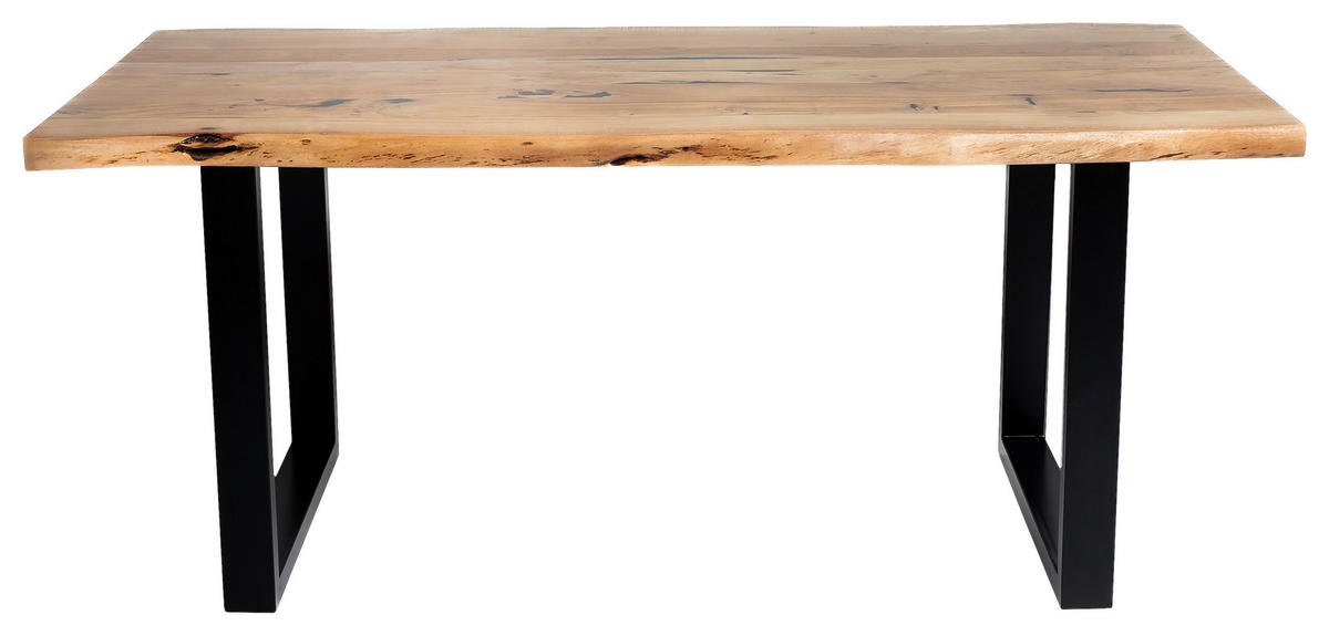 ESSTISCH in Holz, Metall 180/90/76 cm  - Schwarz/Akaziefarben, Design, Holz/Metall (180/90/76cm) - Carryhome