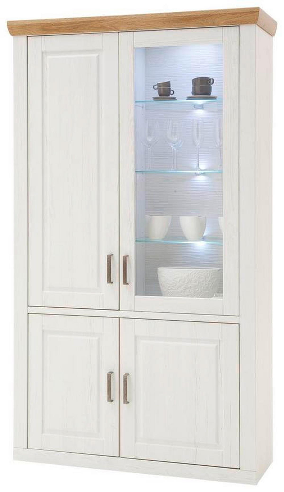 VITRINE in Eichefarben, Pinienfarben  - Eichefarben/Pinienfarben, Basics, Glas/Holzwerkstoff (118/210/40cm) - Livetastic