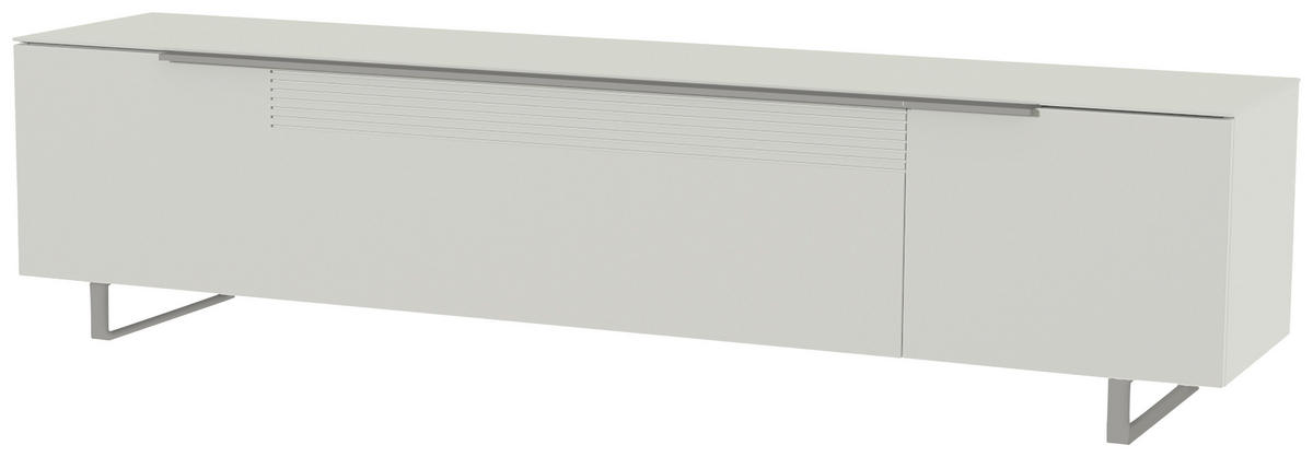 LOWBOARD  in 210/51/45 cm  - Weiss/Alufarben, Design, Glas/Holzwerkstoff (210/51/45cm) - Moderano