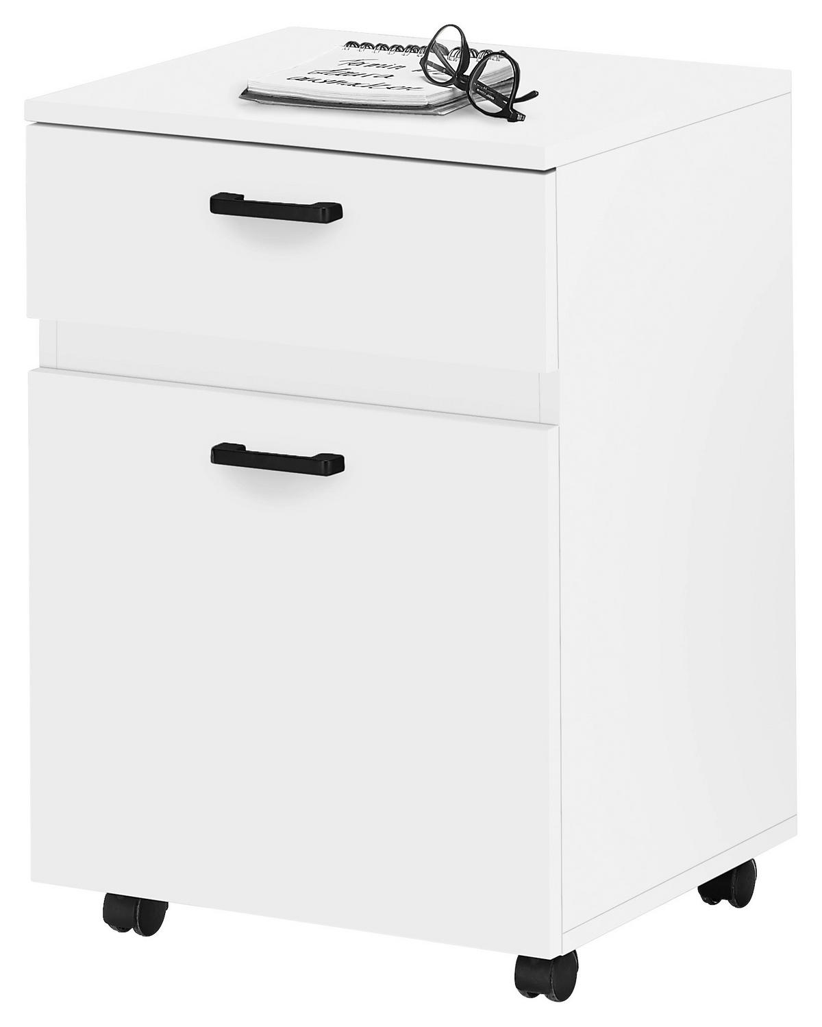 ROLLCONTAINER 45/65/40 cm  - Schwarz/Weiß, KONVENTIONELL, Holzwerkstoff/Metall (45/65/40cm) - Stylife