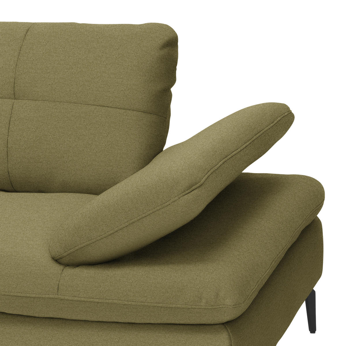 ECKSOFA in Webstoff Olivgrün  179/301 cm  - Schwarz/Olivgrün, Design, Textil/Metall (179/301cm) - Chilliano