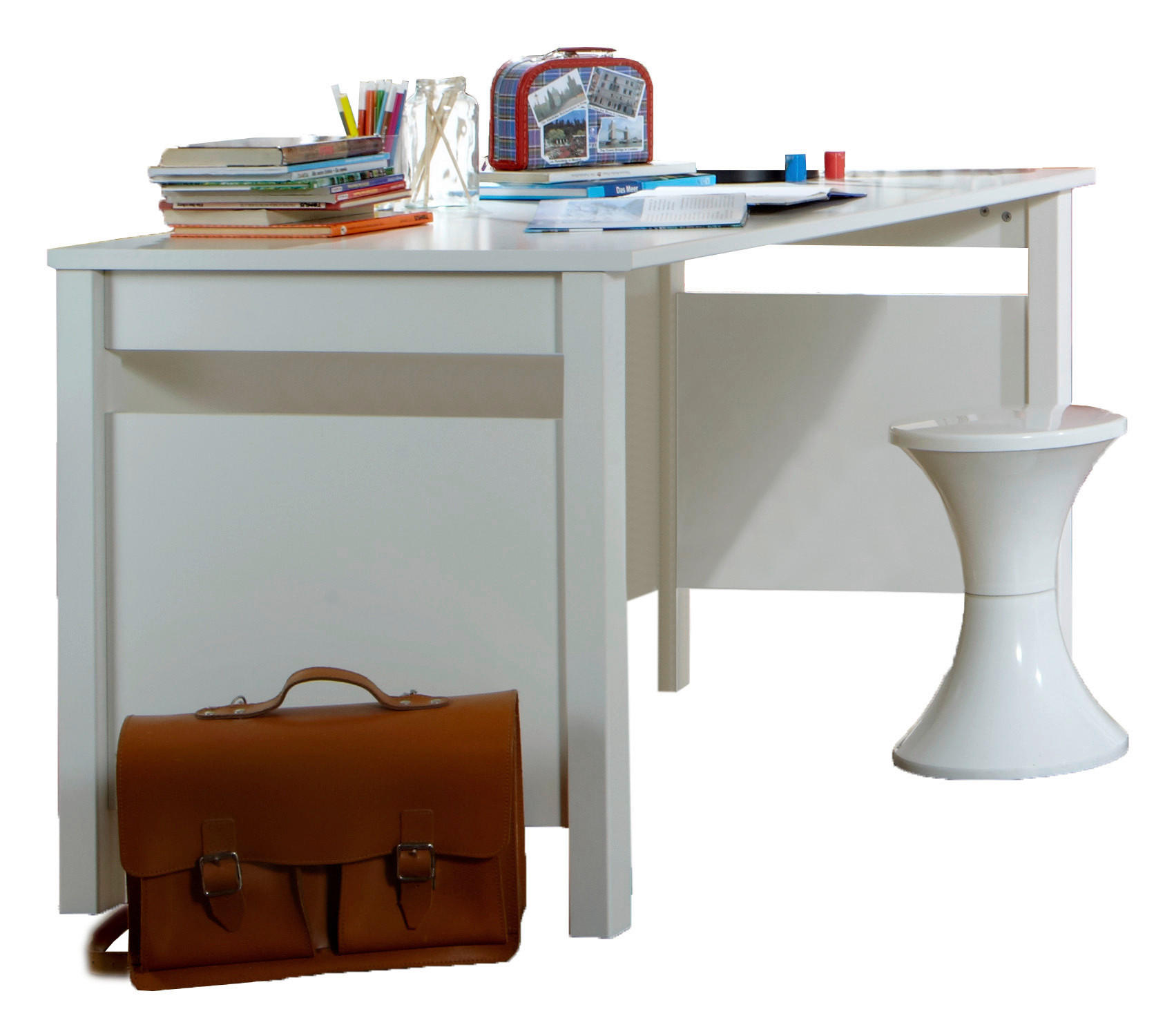 PÍSACÍ STÔL, biela, 140/73/70 cm - biela, Basics, kompozitné drevo (140/73/70cm)