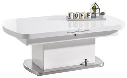 SOFFBORD i metall, glas, trämaterial 135/75/50 cm  - stålfärgad/vit, Design, metall/trämaterial (135/75/50cm) - Livetastic