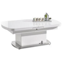 SOFFBORD i metall, glas, trämaterial 135/75/50 cm  - stålfärgad/vit, Design, metall/trämaterial (135/75/50cm) - Livetastic