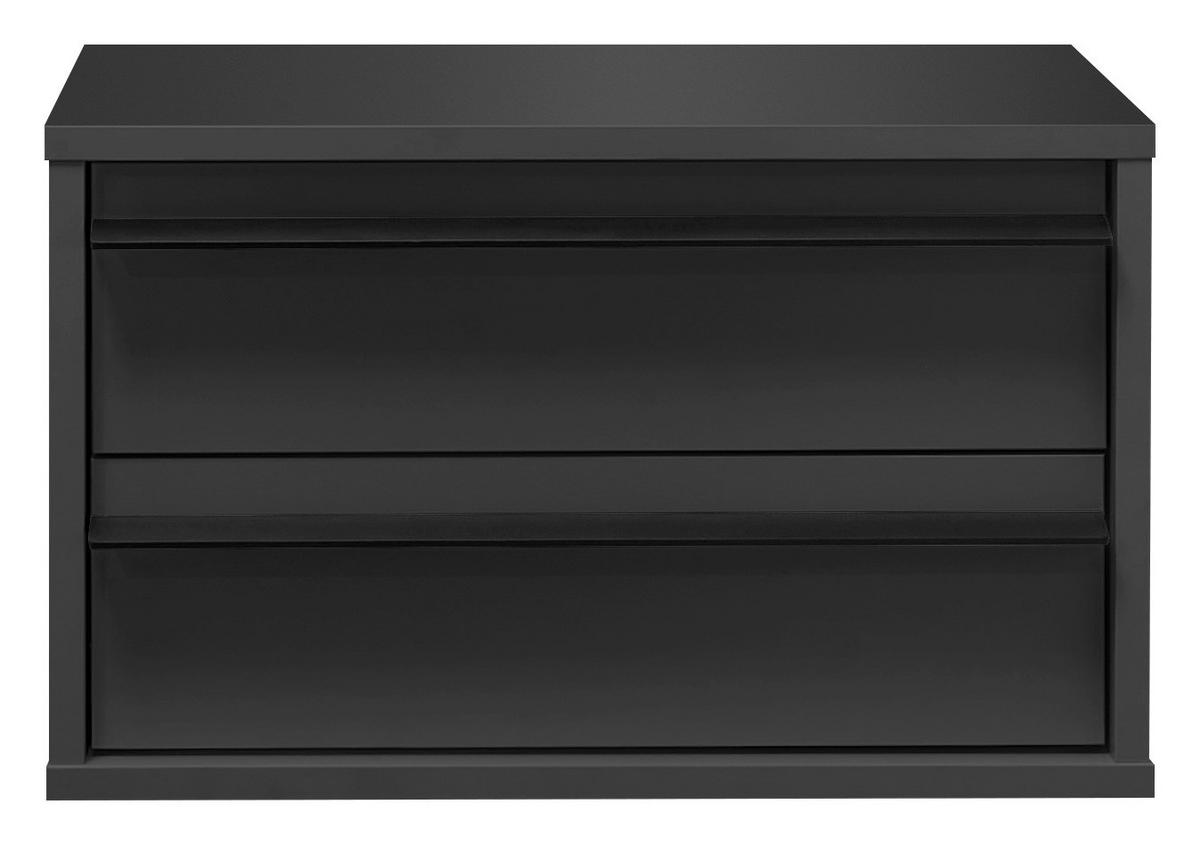 NACHTSCHRANK 50/31/34 cm  - Schwarz/Graphitfarben, KONVENTIONELL, Holzwerkstoff/Metall (50/31/34cm) - Chameo