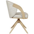 ARMLEHNSTUHL  Sitzfläche 360° drehbar Webstoff  Eichefarben, Beige  - Eiche Bianco/Eichefarben, KONVENTIONELL, Holz/Textil (61/83,5/57,5cm) - Linea Natura