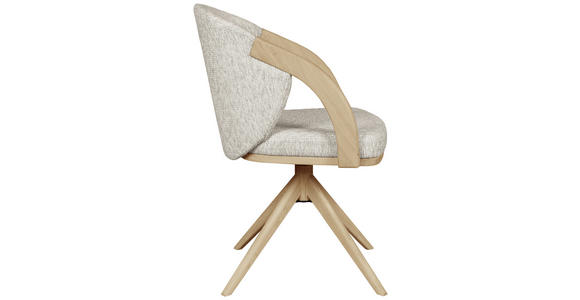 ARMLEHNSTUHL  Sitzfläche 360° drehbar Webstoff  Eichefarben, Beige  - Eiche Bianco/Eichefarben, KONVENTIONELL, Holz/Textil (61/83,5/57,5cm) - Linea Natura