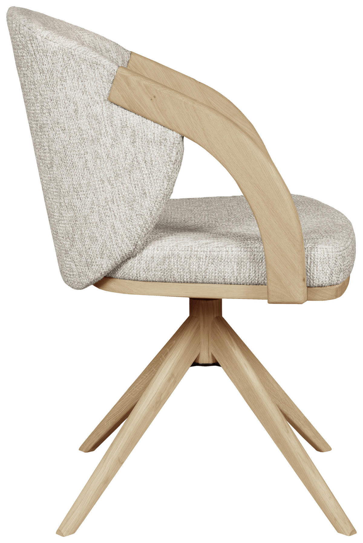 ARMLEHNSTUHL  Sitzfläche 360° drehbar Webstoff  Eichefarben, Beige  - Eiche Bianco/Eichefarben, KONVENTIONELL, Holz/Textil (61/83,5/57,5cm) - Linea Natura