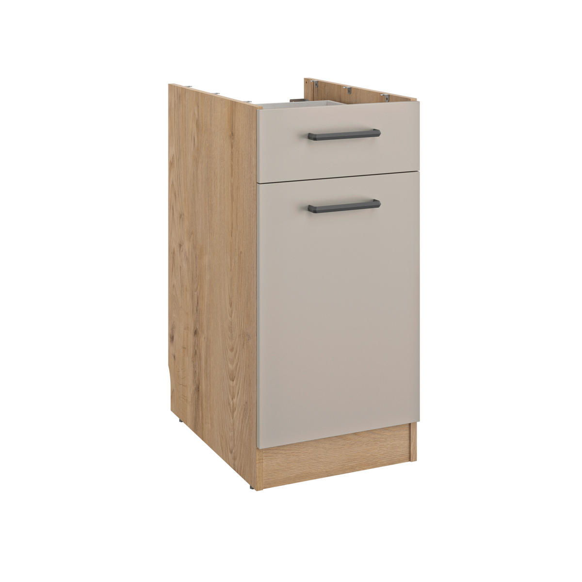 KÜCHENLEERBLOCK   in Beige, Beigebraun  - Beige/Beigebraun, Trend, Holzwerkstoff/Metall (180/211/60cm) - MID.YOU