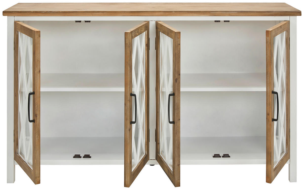 SIDEBOARD  in 148/85/35 cm  - Klar/Schwarz, KONVENTIONELL, Glas/Holz (148/85/35cm) - Livetastic