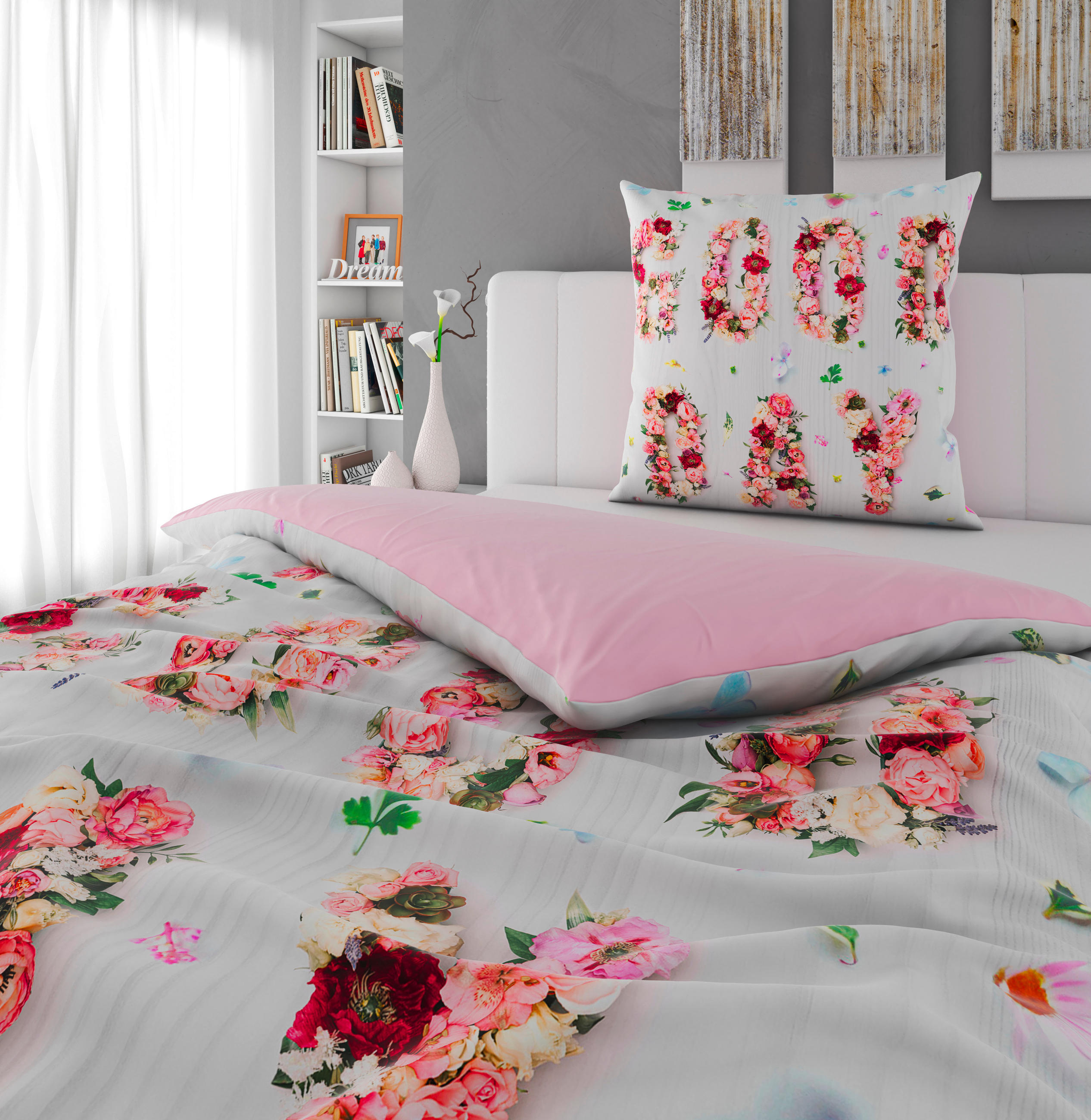 WENDEBETTWÄSCHE Satin 135/200 cm  - Rosa, Textil (135/200cm) - Esposa