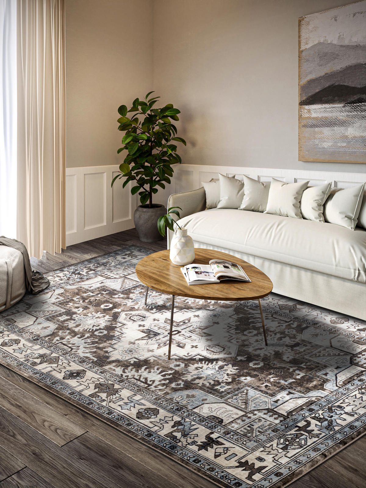 FLACHWEBETEPPICH 200/280 cm Kollektion 1869 Braun, Creme  - Creme/Braun, Design, Kunststoff/Textil (200/280cm) - Villeroy & Boch