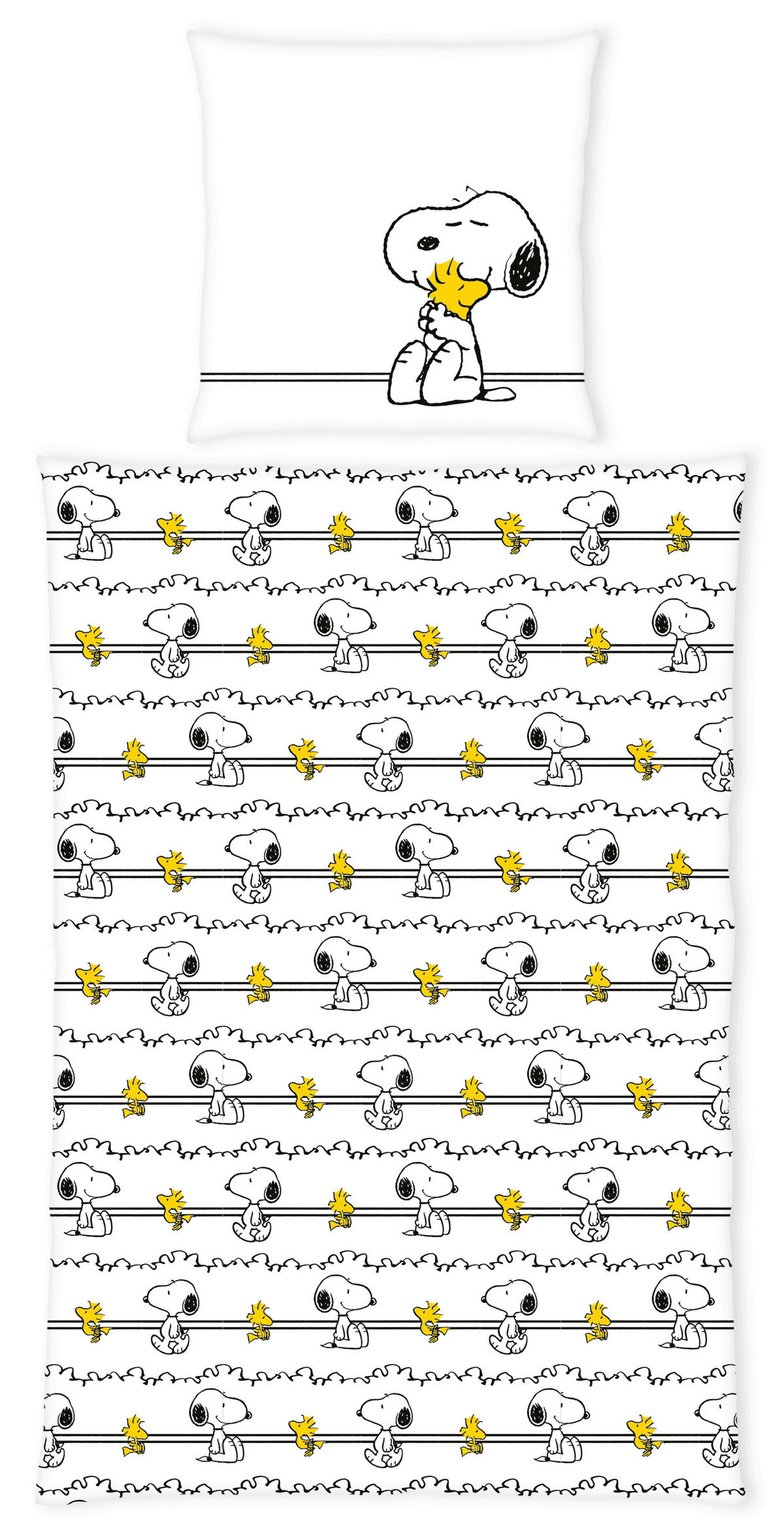 JUGENDBETTWÄSCHE Snoopy Renforcé 135/200 cm  - Gelb/Schwarz, Design, Textil (135/200cm) - Herding