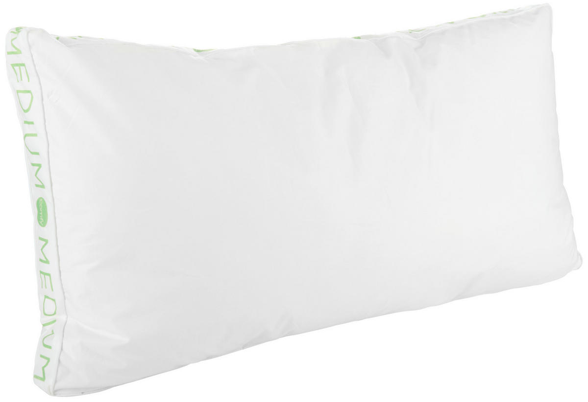 KOPFPOLSTER 40/80 cm  Comfy Medium  - Weiß/Grün, Basics, Kunststoff/Textil (40/80cm) - Sleeptex