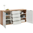 SIDEBOARD in 180/89/43 cm - Chromfarben/Eichefarben, Design, Holzwerkstoff/Kunststoff (180/89/43cm) - Xora
