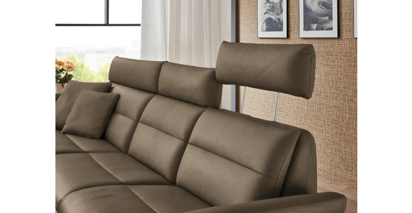 ECKSOFA in Echtleder Hellbraun 169/298 cm - Hellbraun/Schwarz, Design, Leder/Metall (169/298cm) - Dieter Knoll