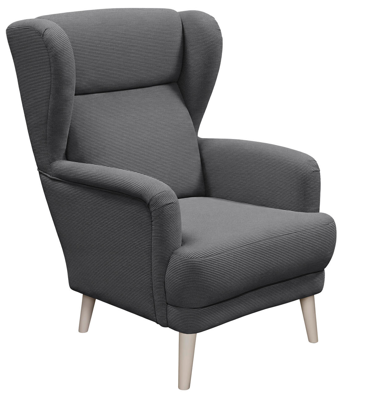 SESSEL in Cord Anthrazit  - Kaschmir/Anthrazit, MODERN, Holz/Textil (74/106/94cm) - MID.YOU