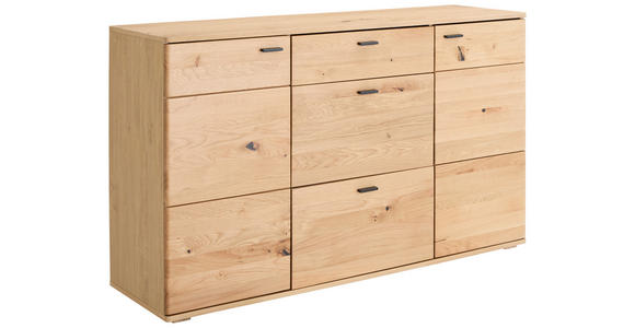 SIDEBOARD in 150/90/44 cm - Eichefarben/Schwarz, Natur, Holz/Holzwerkstoff (150/90/44cm) - Hom`in