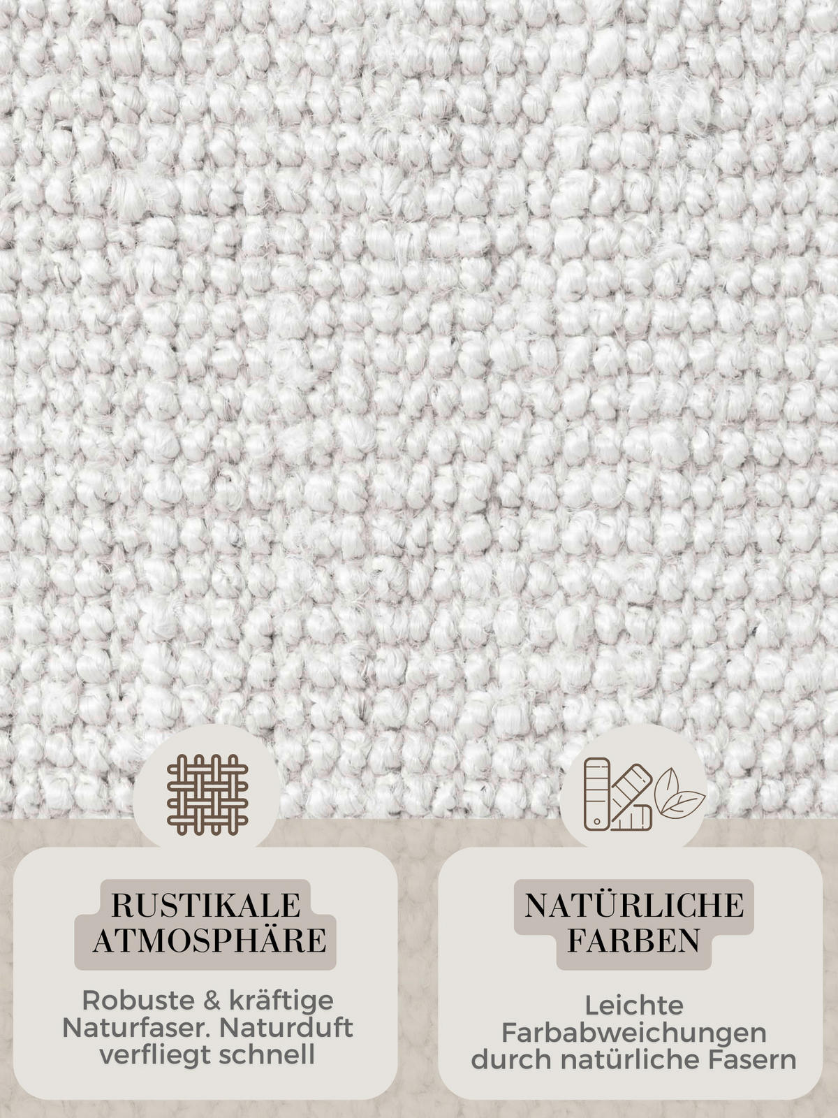 JUTETEPPICH 160 cm Bouclé Weiß rund  - Weiß, Basics, Textil (160cm) - Hanse Home