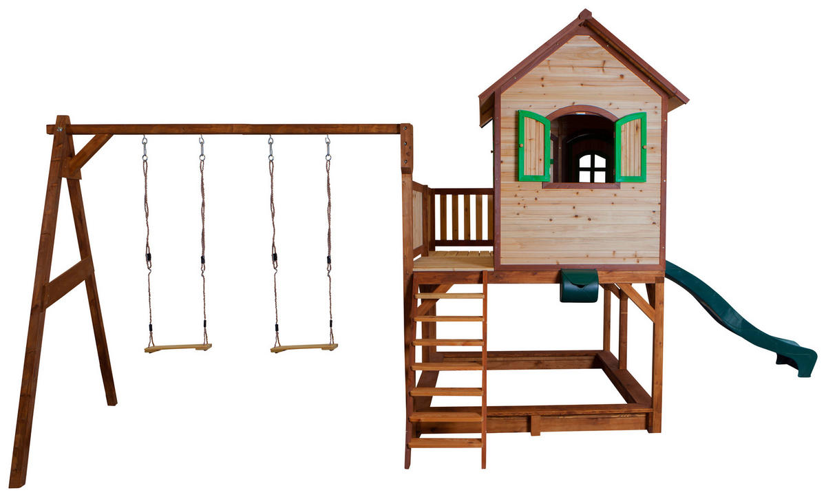 SPIELTURM 588/305/270 cm SPIELTURM AXI LIAM  - Braun, Holz (588/305/270cm) - Ambia Garden