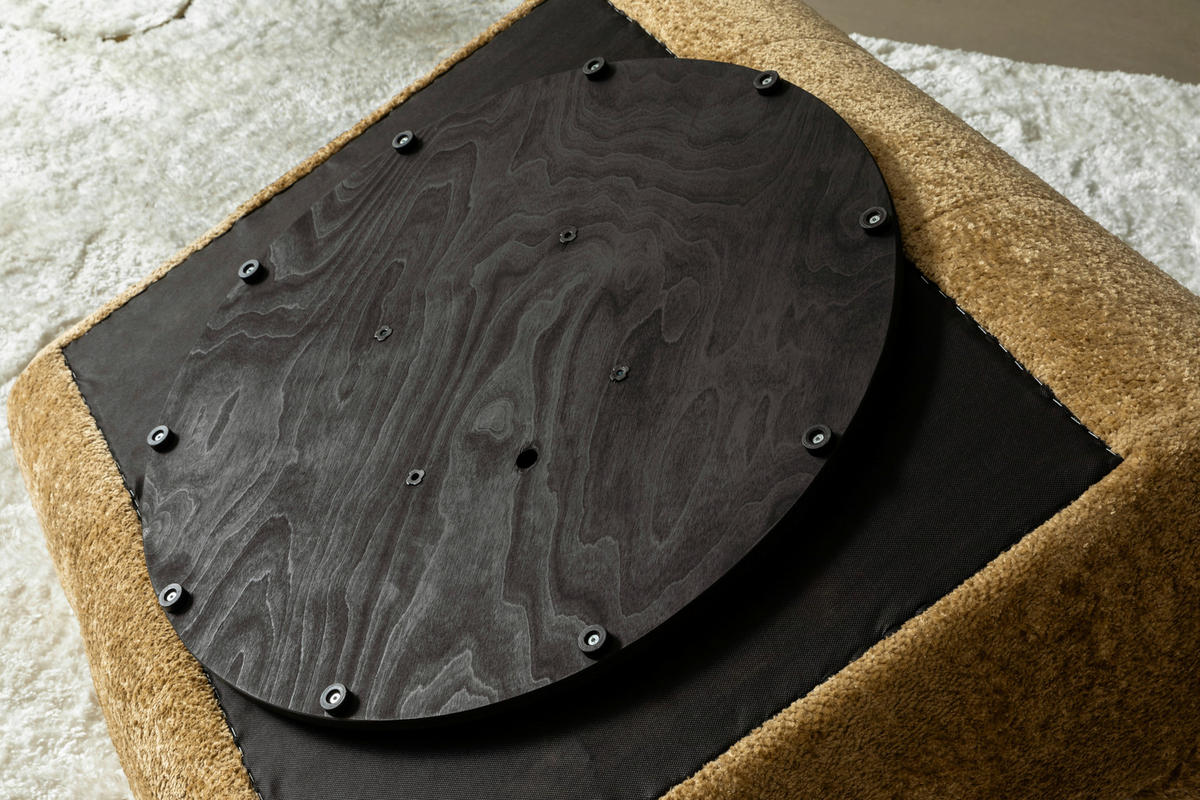 1,5-SITZER Chenille Goldfarben  - Goldfarben/Schwarz, MODERN, Holz/Textil (112/85/108cm) - Pure Home Lifestyle