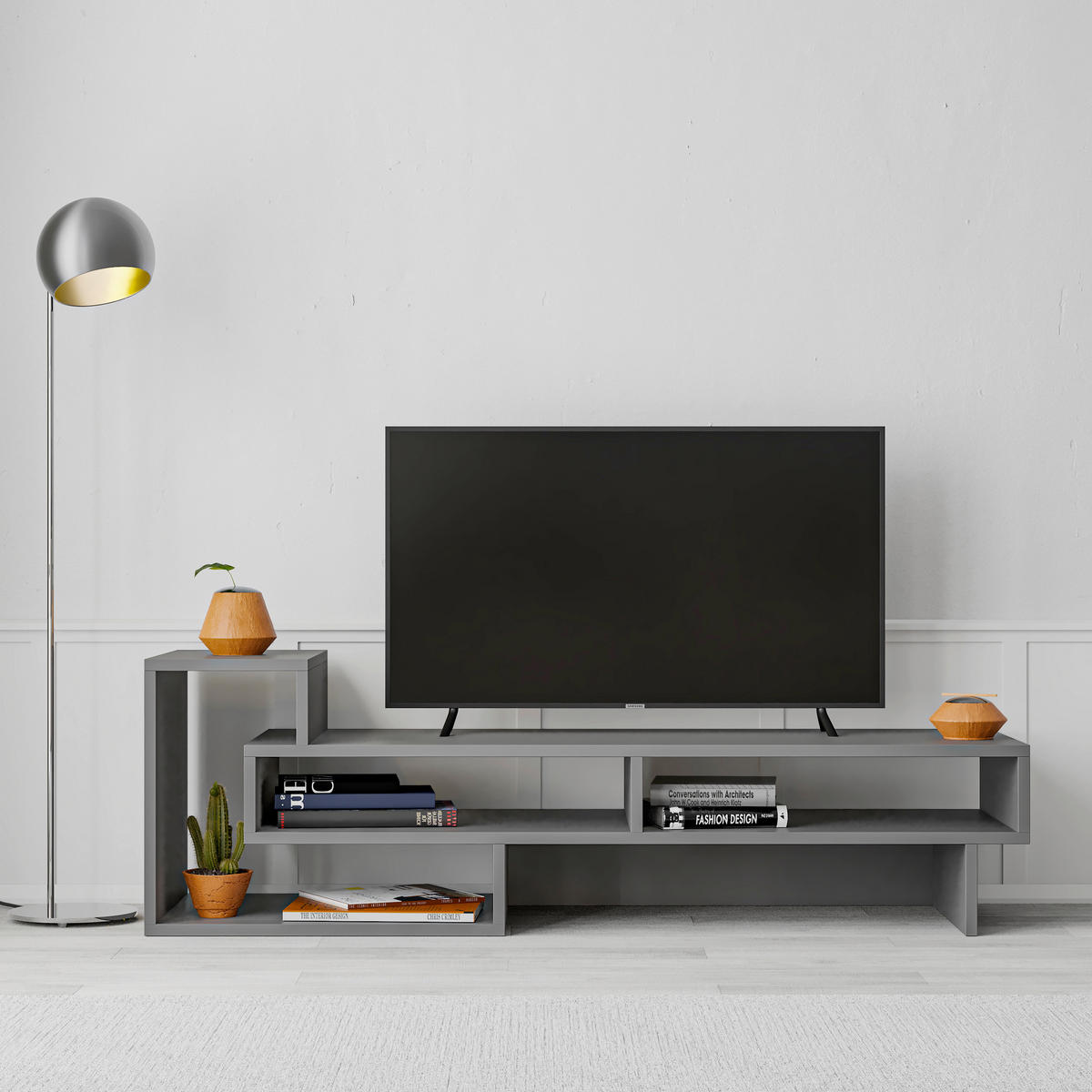 PHONOTISCH - Anthrazit, Design, Holzwerkstoff (42/136.5/40cm) - Livetastic