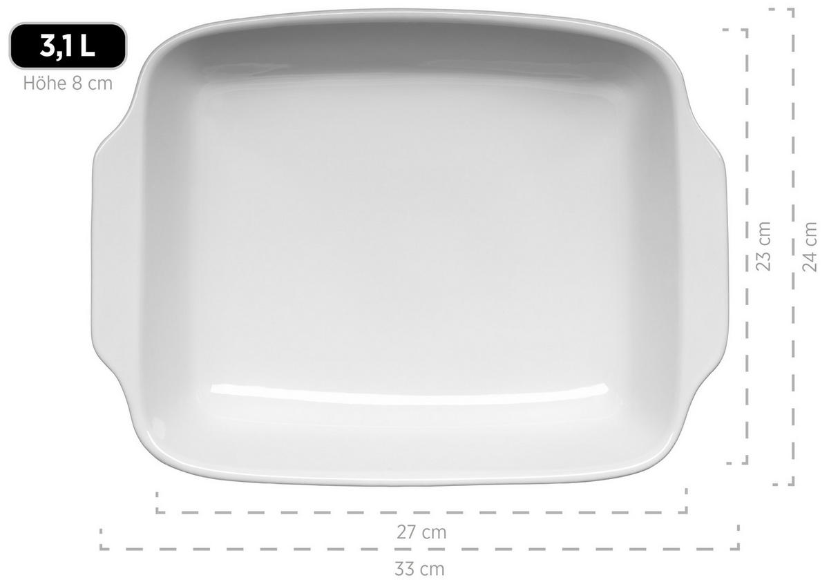 BACKFORMENSET - Weiß, Basics, Keramik (37/30,5/15,5cm) - Mäser