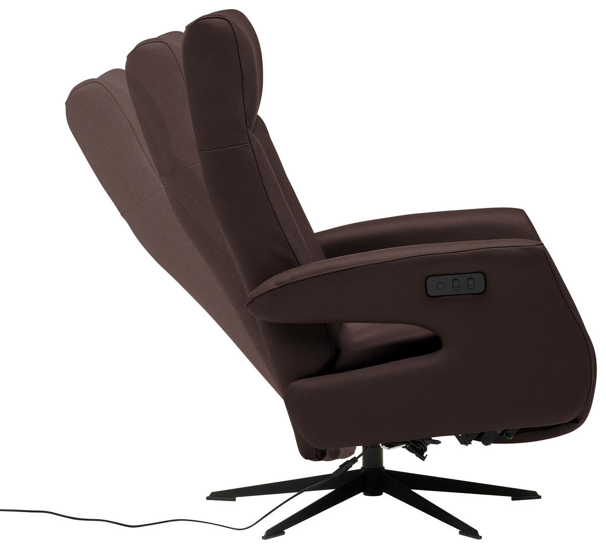 RELAXSESSEL in Leder Dunkelbraun  - Dunkelbraun/Schwarz, Design, Leder/Metall (74/105/82cm) - Welnova
